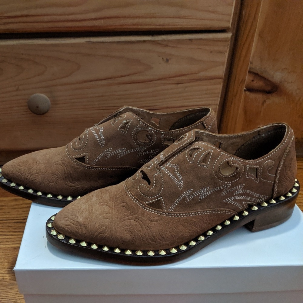 Free People Embellished Cowboy Loafers